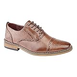 Runder Zehenabschluss. Goor Jungen Oxford Brogue Schnürschuhe (38 EU) (Mittelbraun)