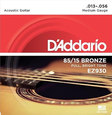 D'Addario Cordes en bronze pour guitare acoustique D'Addario EZ930, 85/15, Medium, 13-56