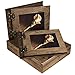 Produktbild Fotoalbum und Gästebuch mit Kiste Hochzeit Set Calla motiv in sepia Geschenk HOLZ