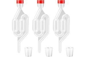 Rebanky 3 Pièces Tubes de Fermentation Barboteur avec 3 Bouchons en Caoutchouc Airlock Fermentation Transparent Barboteur Fermentation Airlock Bubbler pour vins de Fruits, Fermentation de cornichons