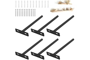 HAOMEEDUO 6 Supporto per Mensola a Scomparsa Staffe per Mensole Invisibili Supporto ripiano nascosto per Mensola in Legno Parete Galleggianti Invisibili, Portante 20 kg (154 * 69mm)