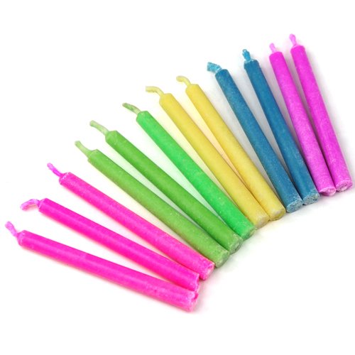 Accessotech 12 x Mehrfarbig Flamme Geburtstags Kerze Kerzen Engel Party Neuheit Dekorationen - 2