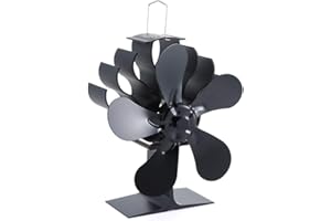 Jigerjs Ventilador para Chimenea, Ventilador Termodinámico de 5 Aspas, No Requiere Electricidad, Circulación de Aire Caliente, Adecuado para Estufa de Leña, Chimenea, Estufa de Pellets, Estufa de Leña