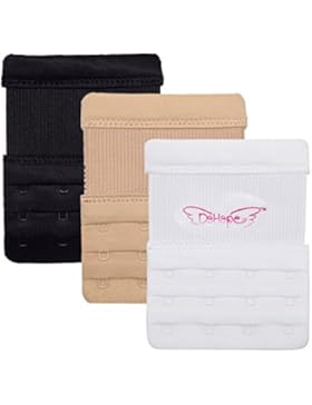 DoHope Bra Extender Elastisch BH-Verlängerung für BHs mit 4 Haken in 3 Reihen Damen BH-Erweiterung (weiss, schwarz...