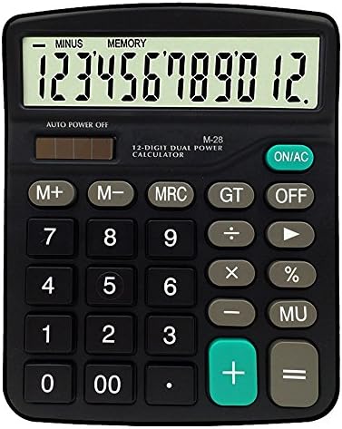 Solar energy + battery Digit dual power calculator with Big button and large LED display (1 AA Battery included)