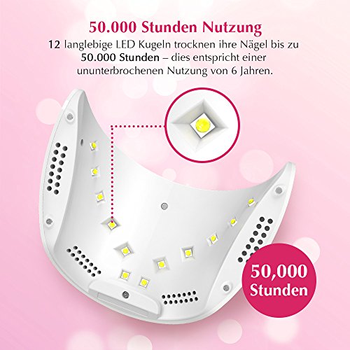 Nageltrockner Uspicy 24W Weißlicht LED für alle Gel-Polituren – UV, LED, Gel Farben, intuitive Finger Platzierung, 50.000 Stunden Nutzung, LCD-Anzeige, automatischer Sensor - 6