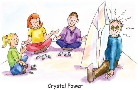 Crystal Power - Humorous &amp; Fun, Spiritual Blank Greeting Cards. Meditation, Reiki, Healing, Chakras, Karma,