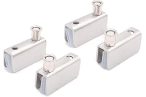 NUZAMAS - Juego de 2 bisagras pivotantes para puerta de armario, instalación superior e inferior, pestillo de bisagra de puerta, juego de abrazaderas de vidrio, pequeño