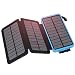Produktbild Hiluckey Solar powerbank 24000mAh Solar Ladegerät mit 3 Solar Panels Dual USB 2.1A, Tragbaren Externer Akku und Lighting Kompatibel für Smartphones Tablet, Wasserdicht
