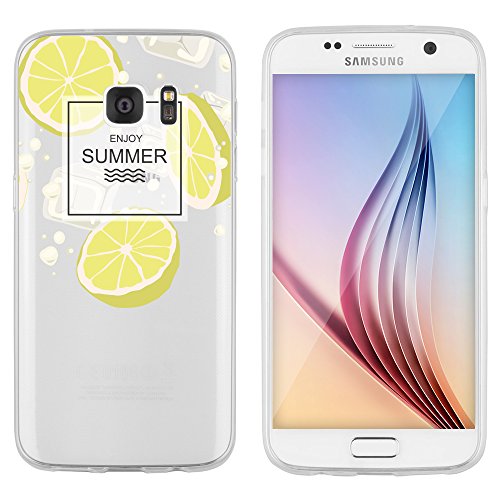 licaso® Hülle für Samsung Galaxy S7 5,1" TPU Schutz Cover Samsung S7 Summer Ice Sommer Eis-Würfel Fresh Zitrone Case Sketch transparent klare Schutzhülle galaxys7 Tasche Silikon (Samsung Galaxy S7, Summer Ice)