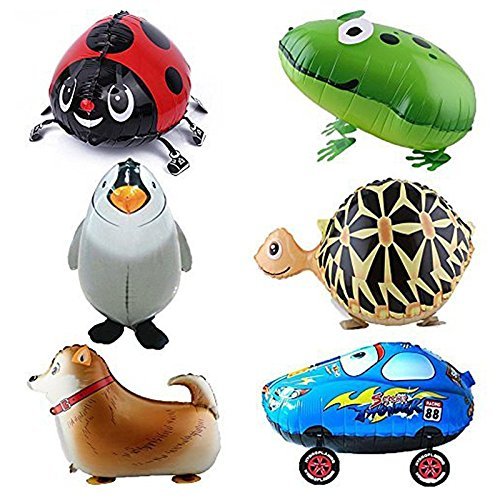 Ballon - TOOGOO(R)6pcs Kind Party Tier Ballon- inklusive Pinguin, Shepherd,Kaefer,klein Auto,Frosch,Schildkroete