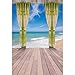 Produktbild OERJU 2x3m Holzboden Hintergrund Strand Holzboden Pavillon Ozean Strand Vorhang Hintergrund für die Hochzeit Videoprodukt Kinder Erwachsene Porträt Fotografie Requisiten