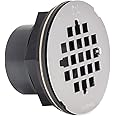 EZ-FLO 15316 ABS Drop-In Round Shower Drain with Stainless Steel Snap-in Grid, 2-inch