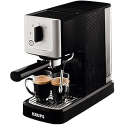 Krups XP344010 Machine à Café Calvi Pression 15 Bars Cafetière Expresso Thermoblock Buse Vapeur Espresso Chocolat Boissons Lactées Noir