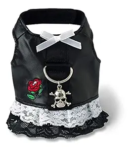 Doggles Biker Dress Dog Harness, Black, Extra Small