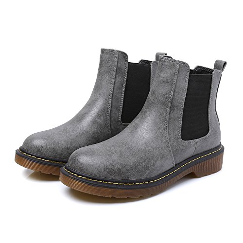 Smilun Damen Chelsea Stiefelette Kurzschaft Stiefel - 5