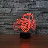 3D Traktor Glühen LED Lampe 7 Farben erstaunliche optische Täuschung Art Skulptur Ferneinstellung Lichter produziert einzigartige Lichteffekte und 3D-Visualisierung für Home Decor-kreative Geschenk - 2