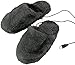 Produktbild infactory Fussheizung: Deluxe-Plüsch-Pantoffeln mit USB-Wärmesohle Gr. 40-46 (Elektrischer Fußwärmer)