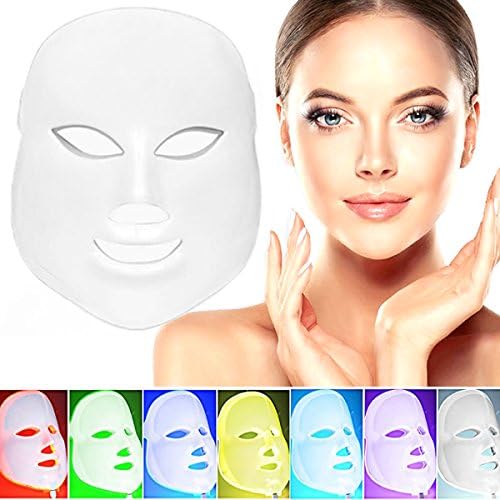 7 Color LED Face Mask - Photon Therapy For Healthy Skin Rejuvenation, Anti Aging, Wrinkles, Collagen, Scarring Whitening Rejuvenation. Firming Skin Balance Fat - Facial Skin Rejuvenation Therapy Face Care