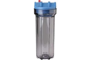 PENTAIR - Alloggiamento Slim Line - Contenitore filtro Acqua - Per Cartucce Standard 10'' - Blu/Trasparente ½" I/O - Con Rilascio Di Pressione