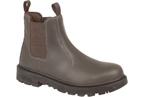 Grafters Mens Leather Safety Steel Chelsea Dealer Slip On Ankle Work Boots Shoes Size 6-14