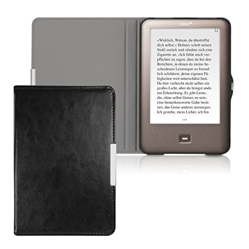 kwmobile Hülle für Tolino Shine / Page – Flipcover Case eReader Schutzhülle – Bookstyle Klapphülle Schwarz - 5