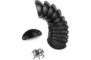 Lucywey Lucy WEI12 Pcs Shell Pull Handles Shell Cup Handles-Iron Shell,Cup Semicircle Handle Pull for Kitchen Cupboard Door,Dresser Drawer(Black)