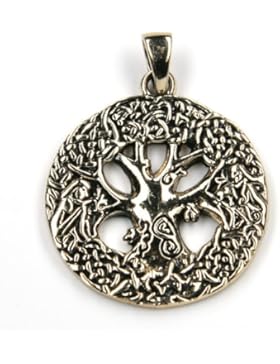 keltischer Baum Bronze Schmuck Anhänger Länge mit Öse: 3.5cm, Ø 3cm inkl. Band; Bronze Schmuck mit Anlaufschutz