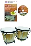 Clifton Bongo-Set, 6 Zoll/7 Zoll Birkenholz mit Lernbuch und...