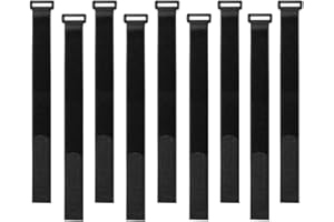 Aiqeer 30 Stück 20 cm Schwarz Klett Kabelbinder, Multifunktional Klettbänder, Wiederverwendbare Klettband, kabelklett klettbinder