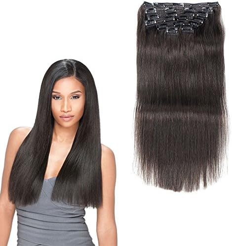 Peruvian Straight Hair Clip in Human Hair Extension Natural Color Non-Remy Hair Clip-ins 220G 10Pcs/Set (26")