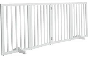 The Fellie Dog Barrier, Freestanding Safety Gate with Feet, Children's Gate, Foldable, Wooden Dog Gate, Stair Safety Gate, No Drilling, Barrier for Homes, Door Openings, Height 60 cm, White
