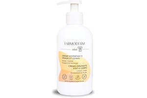 Farmoderm Baby Lozione 98% ingredienti naturali - Crema idratante biologica per il corpo e il viso di neonati e bambini - per prevenire e lenire la pelle secca e il prurito - 300ml
