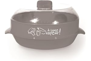 COOK CONCEPT - KC21541 - Cuit Vapeur avec Etage Spécial Four à Micro Ondes, Cuiseur Cuisine, Cuisson Facile et Rapide, Couleurs Aléatoire, Capcité 1.2 L