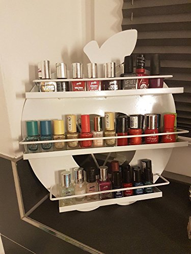 AISHN Nagellack Wandhalter 3 Tiers Metal Apple Design Nagellack Organisator Regal Rack Table Top Display Rack Stander Weiß - 2