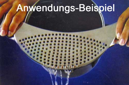 Abgiessdeckel Edelstahl für Töpfe, Pfannen bis 24 cm, Abgieß Abtropf Deckel Sieb (LHS) - 3