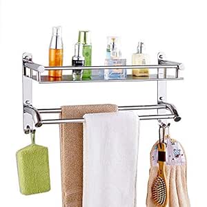 PRIFRA Wall Mounted Storage Shelves Bath Shelf Organizer Towel 