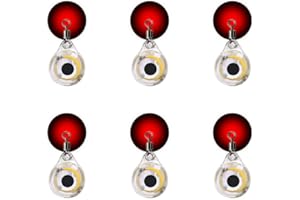 MiOYOOW Underwater Fishing Lights, 6PCS Deep Drop Fishing Lure Light Fish Eye Shape LED Bait Lamp for Pool Boat Saltwater Freshwater