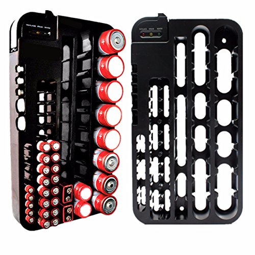 ELEGIANT 72 Batterie Tester Halterung Case Holder Storage Box Battery Caddy Storage Plastic Holder Slot Rack Organizer Removable Tester Für AAA AA A C 9-Volt Knopfzellen - 4