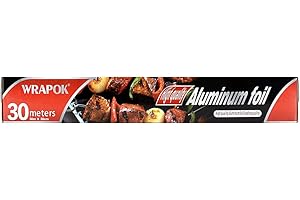 TFRO & CILE WRAPOK 1 x Tin Kitchen Foil Roll Heavy Duty Aluminum Baking Foil Combination Suit for BBQ Roasting, Roll 30 cm x 30