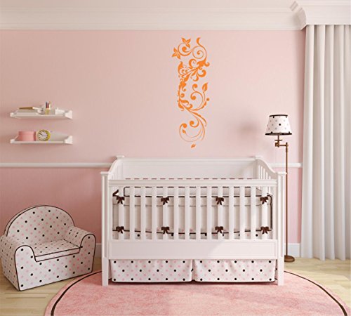 INDIGOS WG10439-35 Wandtattoo w439 Pflanze Blume Gewirr filigran Wandaufkleber 80 x 27 cm, orange - 4