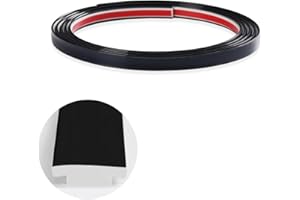 ZOSPPEI Profilo flessibile per modanatura a T, 10 piedi Modanature e rivestimenti murali da attaccare e staccare, Striscia decorativa autoadesiva, Striscia di caucciù autoadesivo per pavimenti, pareti (nero)