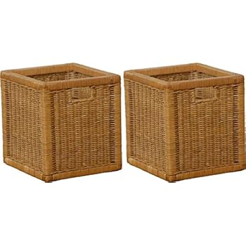 VIVANNO Flechtkorb Regalkorb Schrankkorb Kallax-Regal Rattan braun