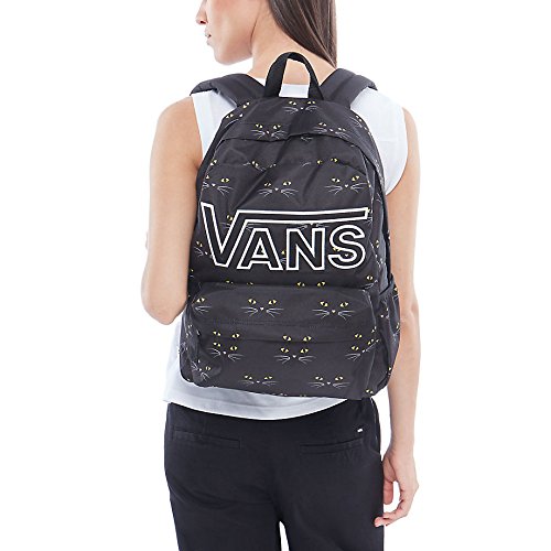 Vans Realm Flying V Backpack Casual Daypack, 42 cm, 22 L, Black Cat
