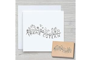 ‎NEWSTAMPS DIE STEMPELMACHER NEWSTAMPS Stempel Frohe Ostern 04 Motivstempel groß aus Holz & Gummi zum Karten und Geschenke basteln, Holzstempel für Ostern, Osterkarte, Scrapbook, Textilstempel, Deko, Kinder