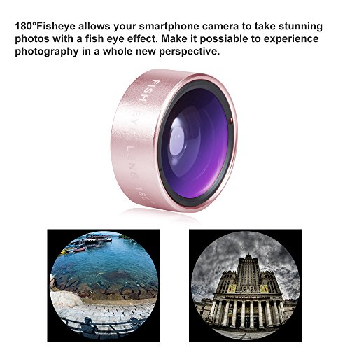 3 in 1 180 Grad Fisheye Fischauge Objektiv Plus 0.36x Super Weitwinkel Objektiv Plus 15X Makroobjektiv, Clip auf Handy Objektiv Kamera Objektiv Kit fÃ¼r Iphone 6s, 6, 5s, Samsung Galaxy und die meisten Smartphones