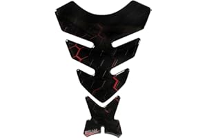 BIKE-label Autocollant 3D pour réservoir de moto Protège-réservoir rouge noir X503130VA
