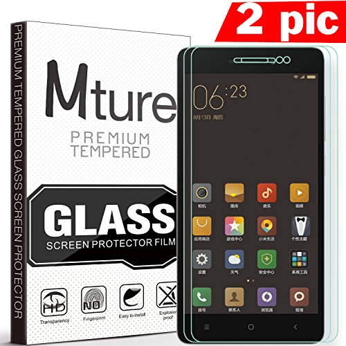 Xiaomi Redmi 3 Schutzfolie, Mture 3D Touch kompatible Schutzglas für Xiaomi Redmi Hongmi 3 Screen Protector Film Ultra Klar Transparent Panzerglas Stressfreie, Blasenfreie Installation, Anti-Fingerabdruck mit Härtegrad 9H Tempered Glass Hartglas Displayschutzfolie (HD Clear) - 2-pack