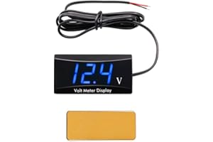 JZK 12 Volt Meter, DC 12V Boat Car Motorcycle LED Voltmeter Waterproof With Blue Led Display, Motorcycle Voltage Monitor, Motorcycle Voltage Display, Digital Car Voltmeter Gauge