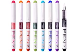XiangSKY 8 Colored Disposable Fountain Pens, EF Nib Multicolor Ink Fine Point Pen Set for Sketching Journaling Calligraphy School Office Gift Supplies(Colorful),(232DBY-4453346-00017)